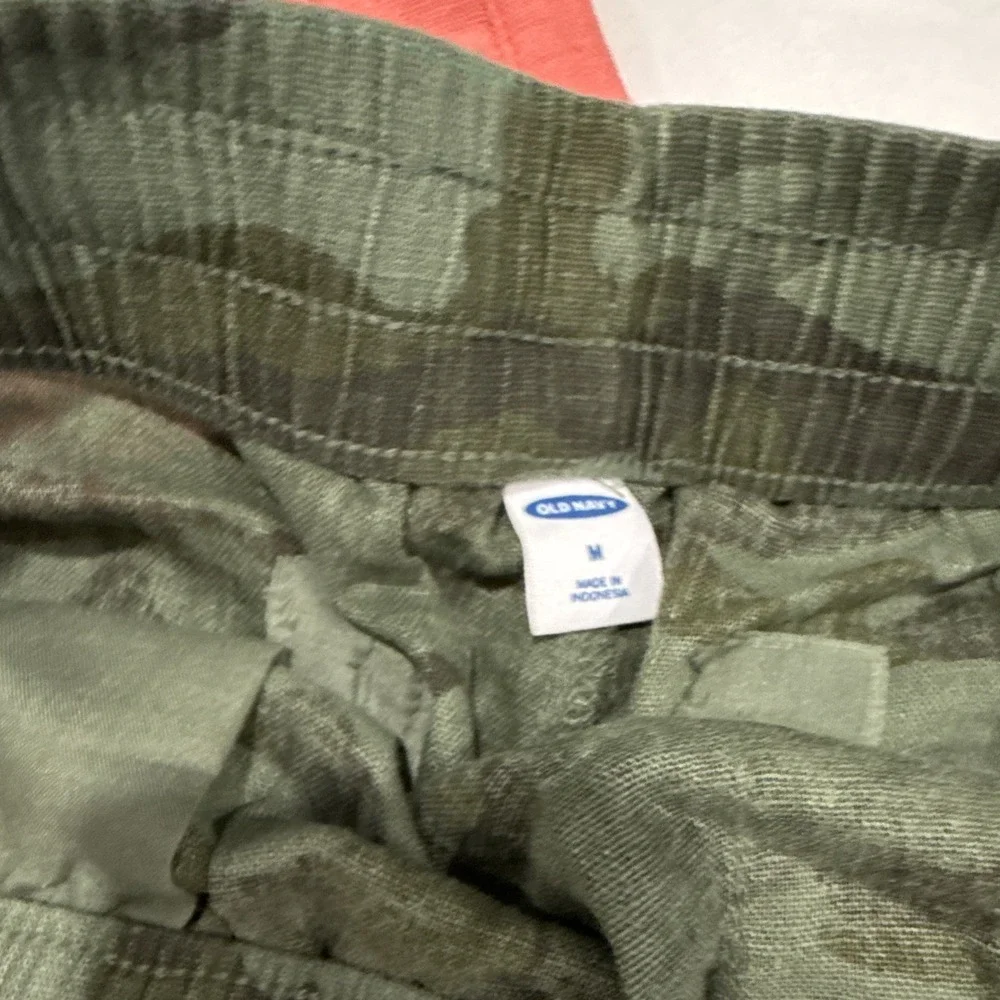 Old Navy Women's Linen Blend Drawstring Shorts Size M Lot of 3 Camo/Colors